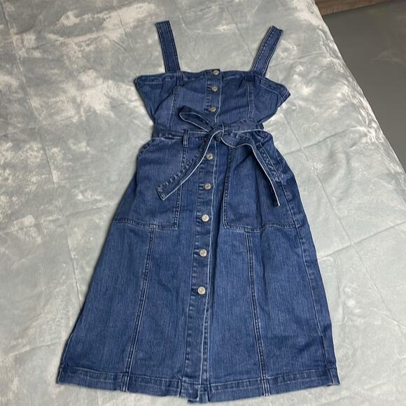 Gap Women’s Blue Denim Button Down Dress Size S - Picture 2 of 10